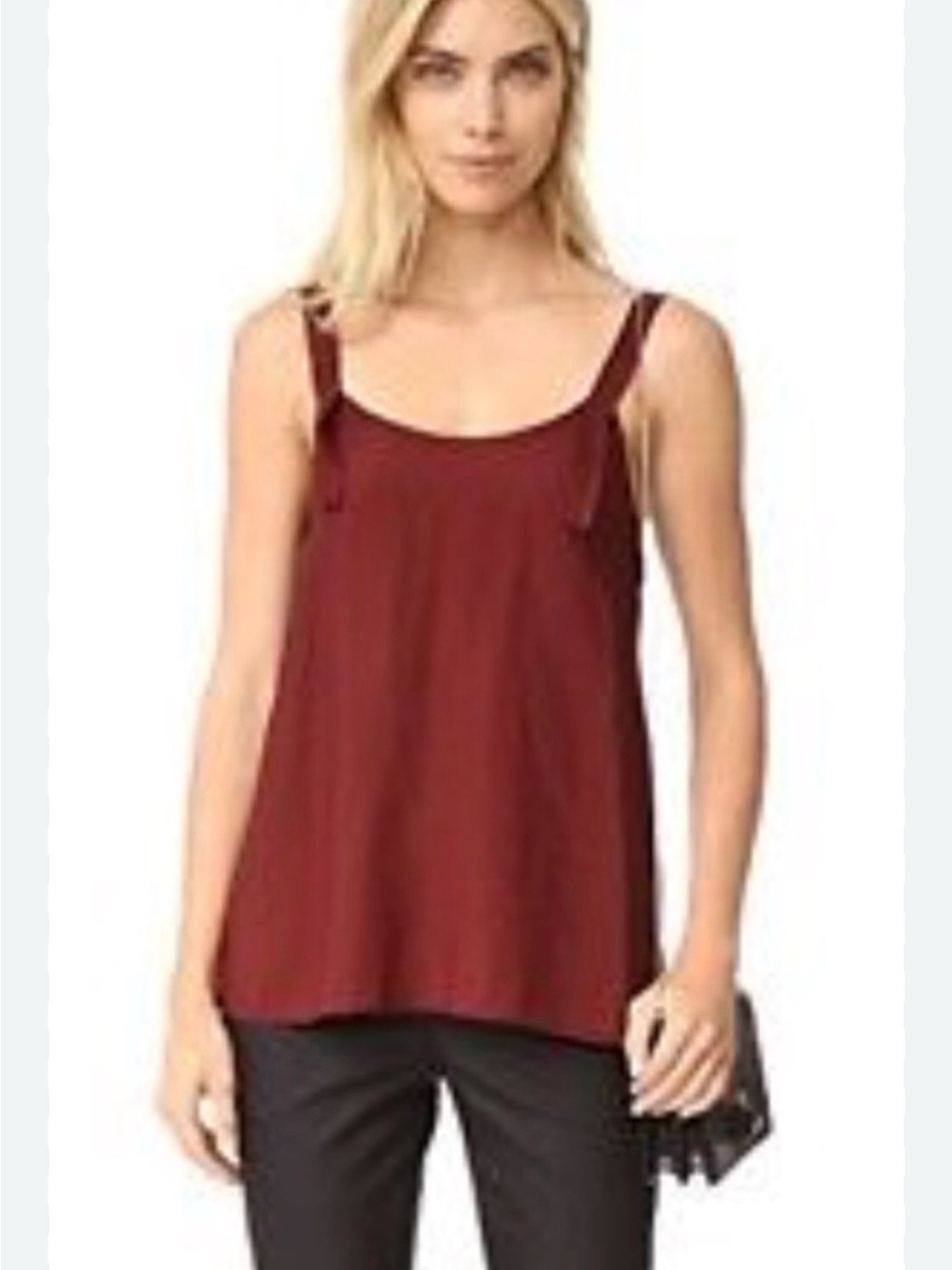 Helmut Lang Tie-Back Cami Top, Size S, Color Pomegranate (Wine)